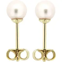 Orolino Ohrringe Gold 585 mit echten Akoya-Perlen weiss 5mm rund