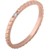 Cai Ring 925/- Sterling Silber rosévergoldet Herzen Zirkonia Stacking