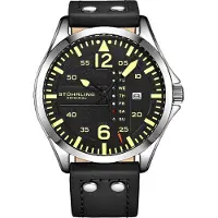 Stührling Original Schwarz Aviator Quartz 44mm