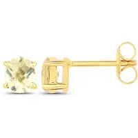 Vira Jewels Ohrstecker 925-Sterling Silber vergoldet Glänzend Lemonquartz gelb