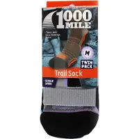 1000 Mile Socks 1000 Mile - 2er-Pack Damen Trail Einlagige Feuchtigkeitsableitende Merinowollsocken - Grau