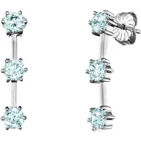 Julie Julsen Ohrstecker 925 Silber rhodiniert Zirkonia hellblau