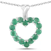 Vira Jewels Anhänger mit Kette 925 Sterling Silber rhodiniert Smaragd