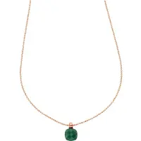 Jamelli Anhänger mit Kette 925 Silber rosé vergoldet Quarz grün (beh.)