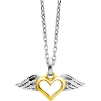 Julie Julsen Anhänger mit Kette 925 Silber rhodiniert teils vergoldet Heartwing