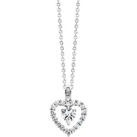 Julie Julsen Anhänger mit Kette 925/- Sterling Silber rhodiniert Herz mit Zirkonia weiß