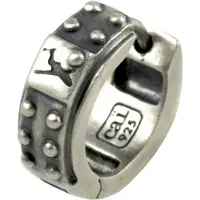 Cai Single Creole 925 Silber rhodiniert matt oxidiert