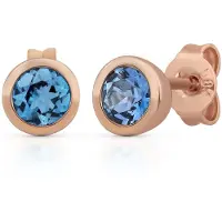 Orolino Ohrringe Gold 585 rosé mit 2x Blautopas (beh.)