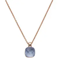 Jamelli Anhänger mit Kette 925 Silber rosé vergoldet Quarz blau (beh.)