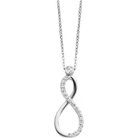 Julie Julsen Anhänger mit Kette 925 Silber rhodiniert Infinity Zirkonia