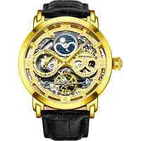 Stührling Schwarz und Gold Anatol Automatik 46mm