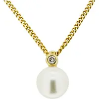Orolino Halskette 585 Gold mit Brillant 0,03ct. + Perle weiß 7-7,5mm