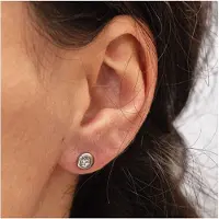Zeeme Paar Ohrstecker "Edelstahl mit weißem Zirkonia 6mm"
