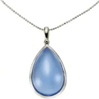 Jamelli Anhänger mit Kette 925 Silber rhodiniert Quarz blau (beh.)