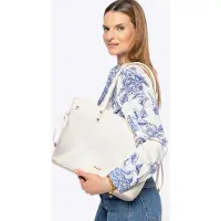 WITTCHEN Damen-Einkaufstasche aus Öko-Leder mit Kordelzug, Creme