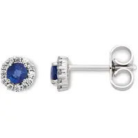 Orolino Ohrringe Gold 585 mit 2x Safir blau und 24x Brillant zus. 0,12ct.
