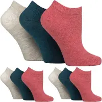 Gentle Grip 9 Paar Damen Diabetes Trainer Socken | Knöchelsocken für geschwollene Füße