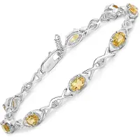 Vira Jewels Armband 925-Sterling Silber rhodiniert Glänzend Citrin orange