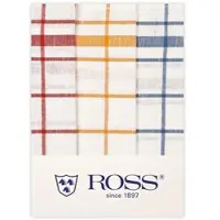 Ross 3er Pack Halbleinen-Geschirrtücher Karo 50x70 cm | rot-blau-gelb - rot;blau;gelb
