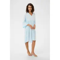 Kaffe Midikleid "Damen Kleid KAellen", Damen, Gr. 36, N-Gr, blau (nantucket breeze chalk flower), Obermaterial: 100% Viskose LENZING ECOVERO CV LenzEcov., Kleider Midikleid