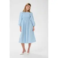 Kaffe Midikleid "Damen Kleid KAmona", Damen, Gr. 34, N-Gr, weiß (weiß blau stripe), Obermaterial: 100% Baumwolle CO., Kleider Midikleid