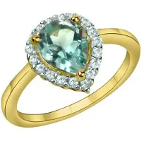 Fascination by Ellen K. Ring 585/- Gelbgold bicolor Blautopas + Weißtopas