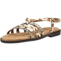 Lazamani Sandalen Damen Beige Ponyfell