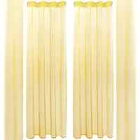 Bestlivings Dekoschal Noella Ösen Voile 2er Pack 140 x 145cm gelb - lemongelb