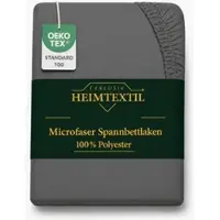 EXKLUSIV HEIMTEXTIL Microfaser Marke Spannbettlaken 140 - 160 x 200 cm + 30 cm Anthrazit
