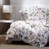 Apelt Mako-Satin Bettwäsche Lilia grau 160x210 cm + 65x100 cm - grau;grün
