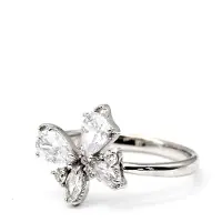 LEIS Ring 925 Sterling Silber rhodiniert Glänzend Zirkonia weiß