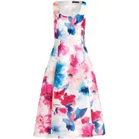 Vera Mont Cocktailkleid mit Kellerfalten in Cream/Pink | Gr.: 42