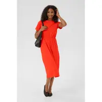 Kaffe Midikleid "Damen Kleid KAlucie", Damen, Gr. XL, N-Gr, rot (fiery rot), Obermaterial: 100% Baumwolle CO., Kleider Midikleid