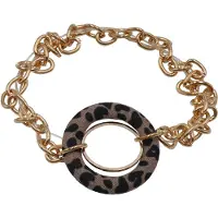 Steuer Modeschmuck Armband Metall 19cm Leoprint