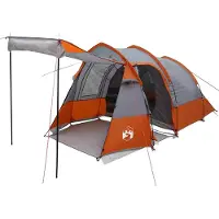 vidaXL Tunnelzelt Grau und Orange 390 x 215 x 152 cm