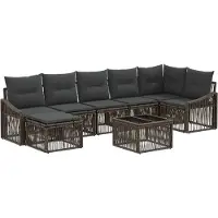 vidaXL Gartensofa-set 8 Stk. Grau Poly-Rattan
