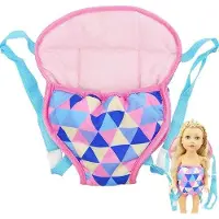 OEM Gekleurte Baby Pop Draagzak mit Katoen - 18 Zoll - Verstelbare Gurt - Opbergtas - Für Vorder- und Rücksitz - Dreieckige Form