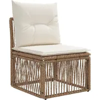 vidaXL Gartensofa-set 3 pcs Beige Poly-Rattan