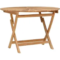 vidaXL Klappbarer Gartentisch Natur Ø 110 x 75 cm Massivholz Teak
