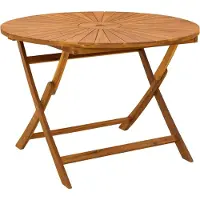 vidaXL Klappbarer Gartentisch Natur Ø110 x 75 cm Massivholz Akazie