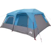 vidaXL Sofort Zelt 10 Personen Blau 185T Polyester mit PolyurethanBeschichtung