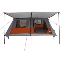 vidaXL Tunnelzelt Grau und Orange 400 x 278 x 182 cm
