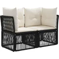 vidaXL Gartensofa-set 4 pcs Schwarz Poly-Rattan