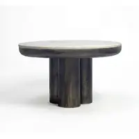 Wohnling Couchtisch Metall mit weißer Marmor Tischplatte 60cm Rund Wohnzimmertisch Alu Loungetisch Beistelltisch Sofatisch Edler Kaffeetisch Handmade