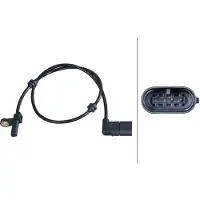 Hella Sensor Raddrehzahl Hinterachse rechts 2-polig für MERCEDES-BENZ S-KLASSE
