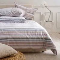 Apelt Mako-Satin Bettwäsche Geo grau rose 160x210 cm + 65x100 cm - beige;pink;grün