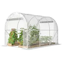 Outsunny Gewächshaus ca. 3 x 2 x 2 m Foliengewächshaus mit Reißverschlusstür