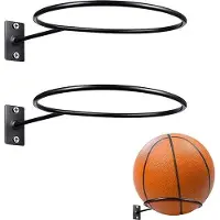 OEM Wandgestellte Basketballhalterung aus Metall - 2er Set - Schwarz - für Basketball, Fußball, Volleyball