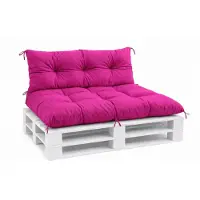 VBChome Palettenkissen 120x80 120x40 cm für Europaletten Möbel Palettenauflage Garten Balkon 12 Farben mit Schaumstoffflocken Füllung Rosa 2-TLG Set