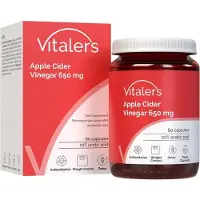 Vitaler's Vitaler’s Apfelessig 650 mg – 60 Kapseln, 2 Monate Versorgung, Vegan, Ohne Konservierungsstoffe, Reine Zusammensetzung
